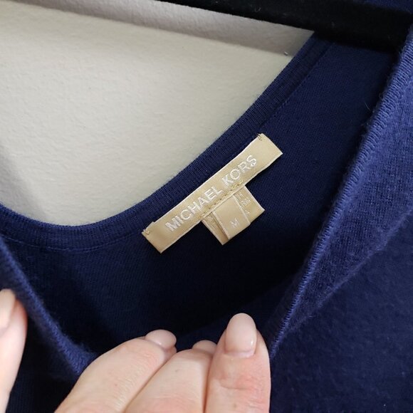 Michael Kors * Navy Cashmere V-Neck Sweater * Sz M - Picture 6 of 11